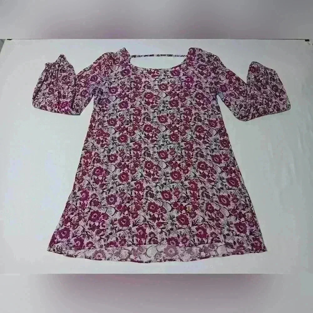 Billabong Flowered Tunic, long-sleeved Boho Beachy